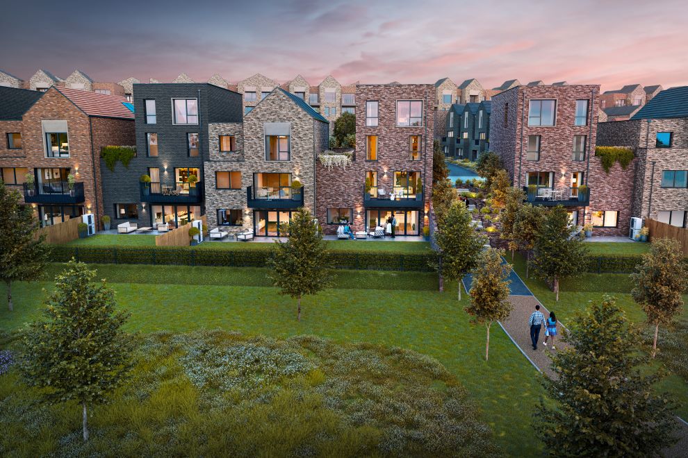 Canalside Quarter- The Villas Street Scene Dusk