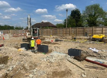 Construction of apartment building