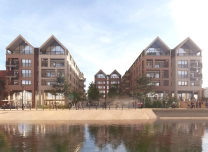 Baltic Wharf Planning CGI- Front Elevation