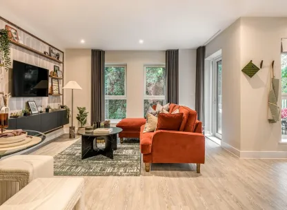 Modern and bright lounge in a home at North Gate Park development