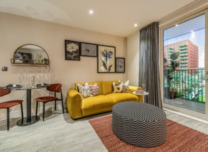 Dagenham Green, show home, living room