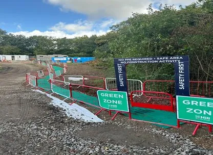 Site walkway from car park to office