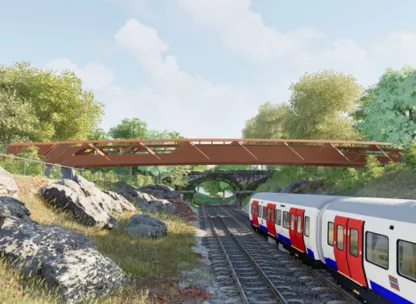 Illustrative view of the new pedestrian and cycle bridge to be installed