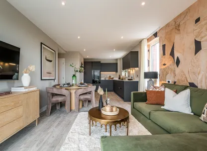 kitchen living and dining from balcony