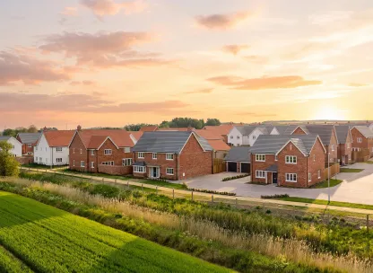 Audley Green Dusk Aerial Scene 