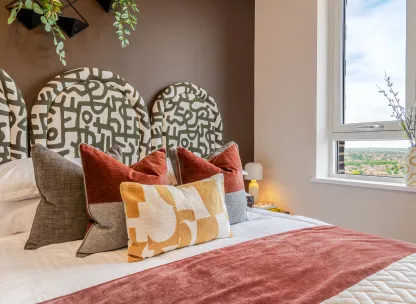 The Liberty, one bed one bath show home, bedroom shot