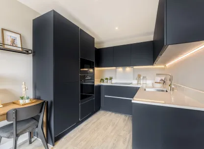 Lampton Parkside, one bed show home, kitchen