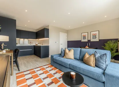 Lampton Parkside, one bed show home, living area