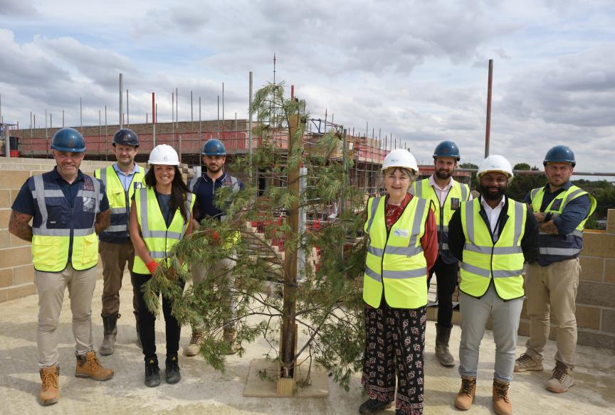 People gathered for Campkin topping out