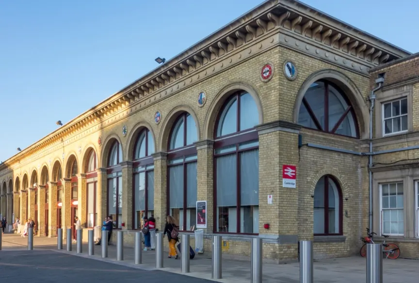 Exterior of Cambridge railway station
