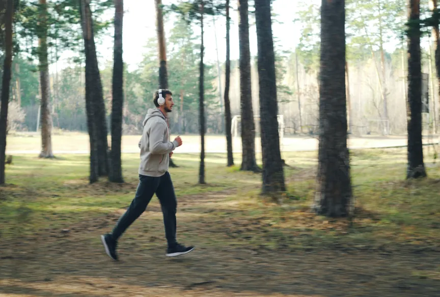 Running in forest