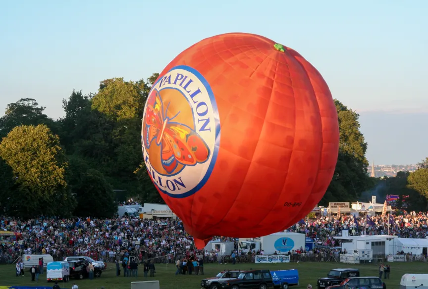 hot air balloon taking off
