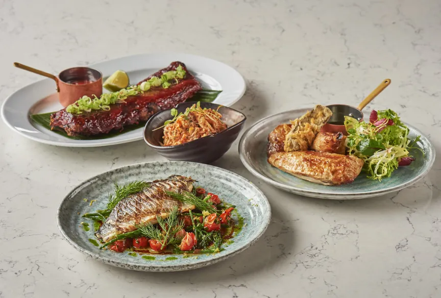 brentford resturants a la carte food on table