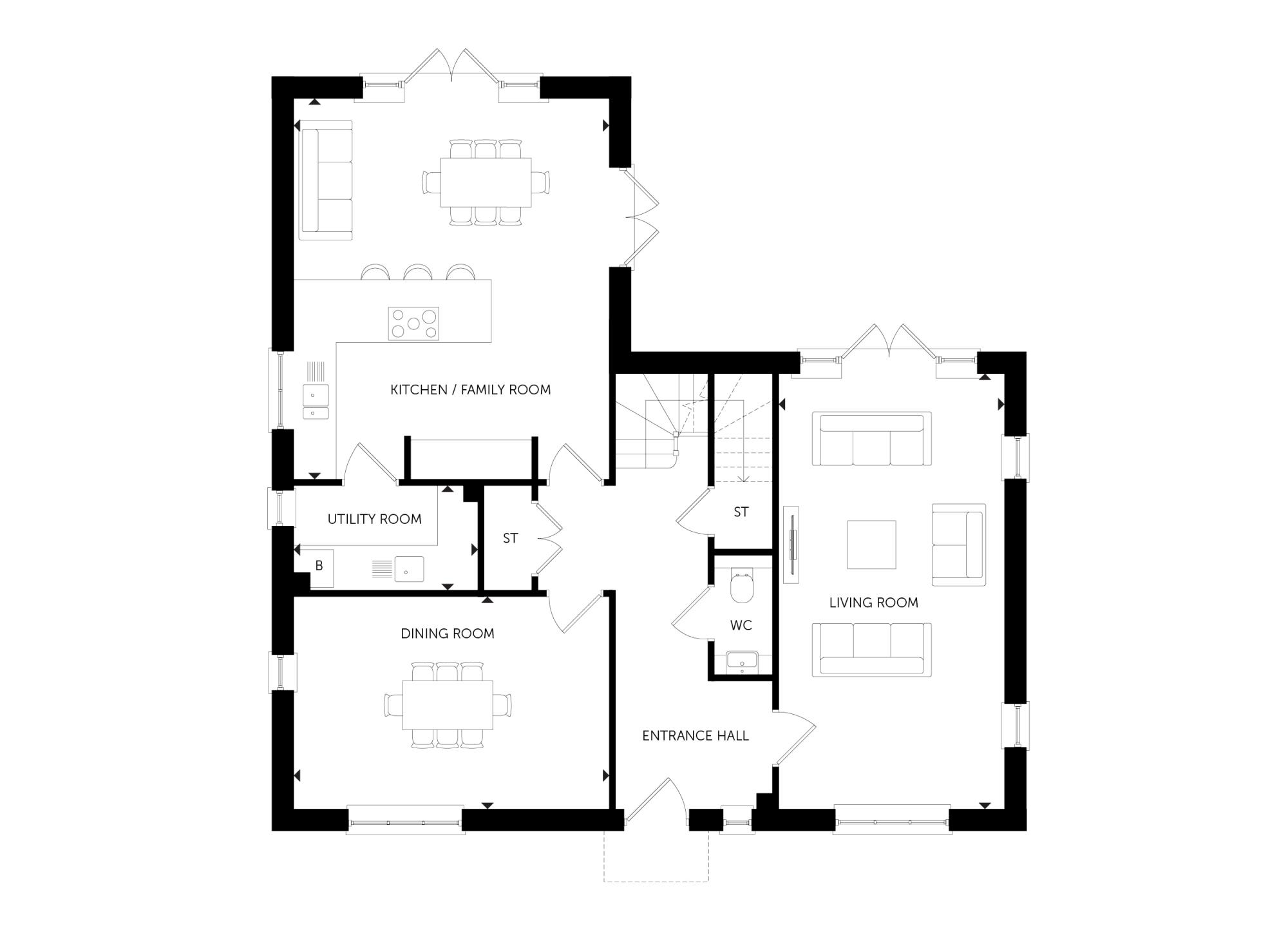 Meridian Fields Floor plan Ground