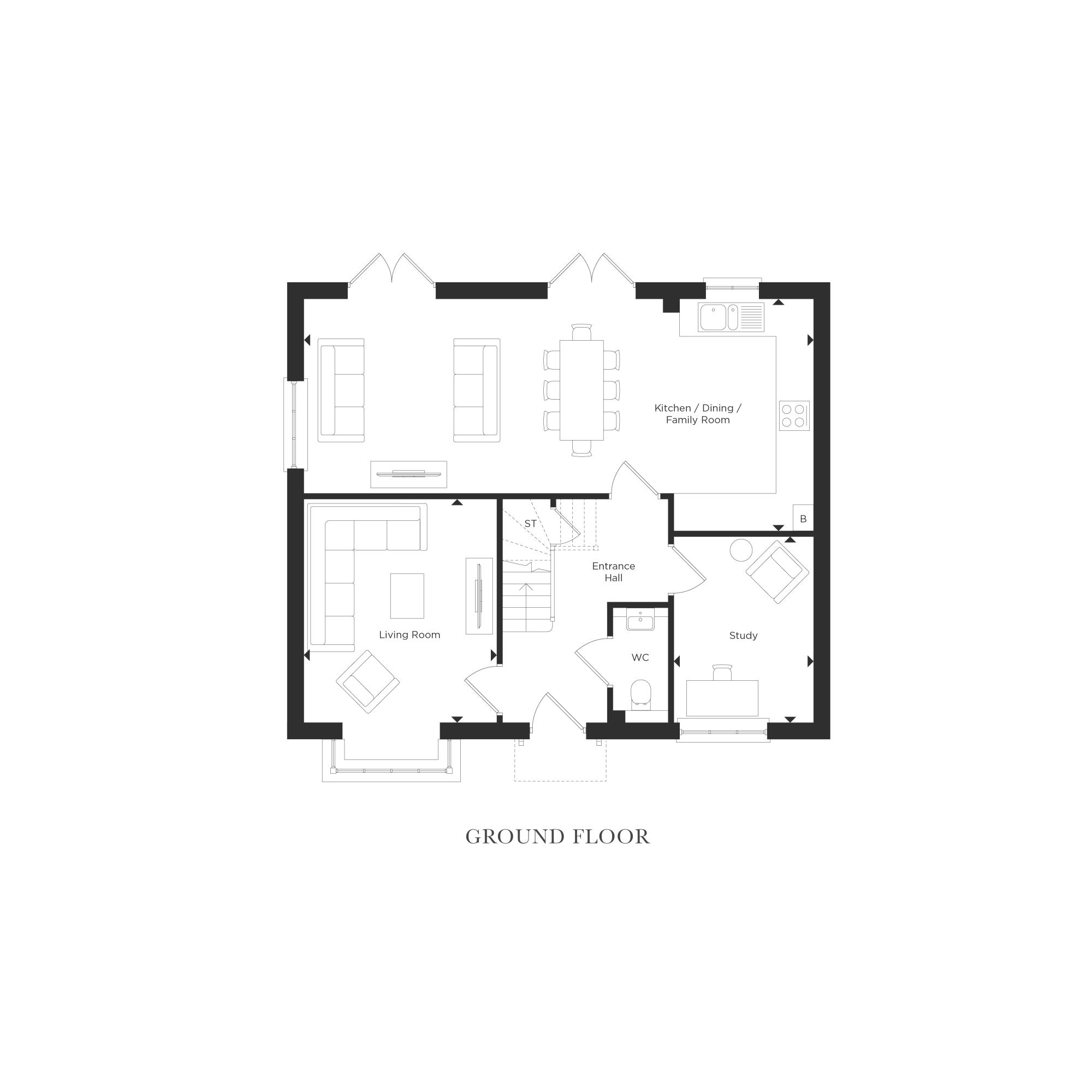 Chestnut B - Ground Floor Floorplans