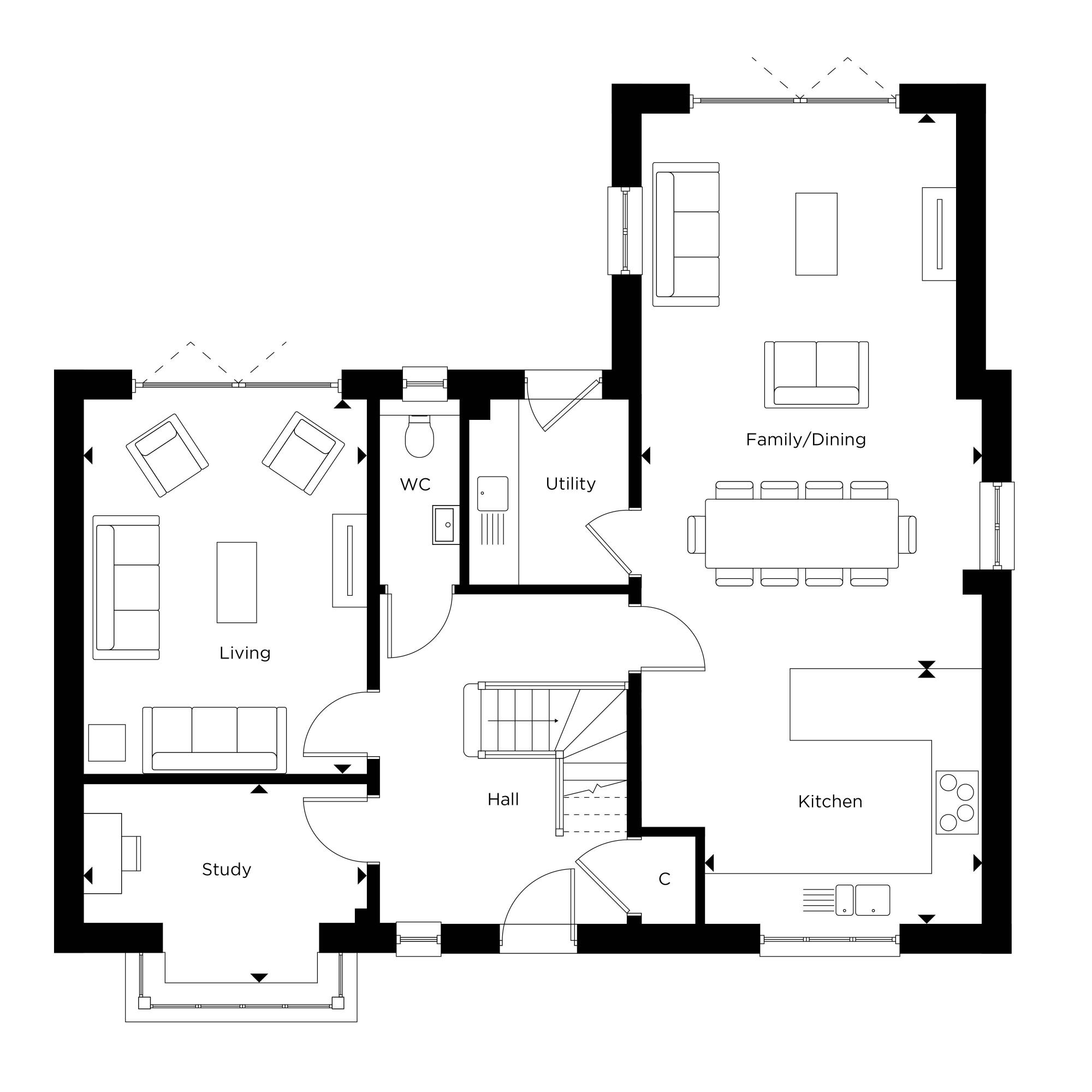 The Goddard at Hartley Acres Plots 109-112, 114-116 Ground Floor