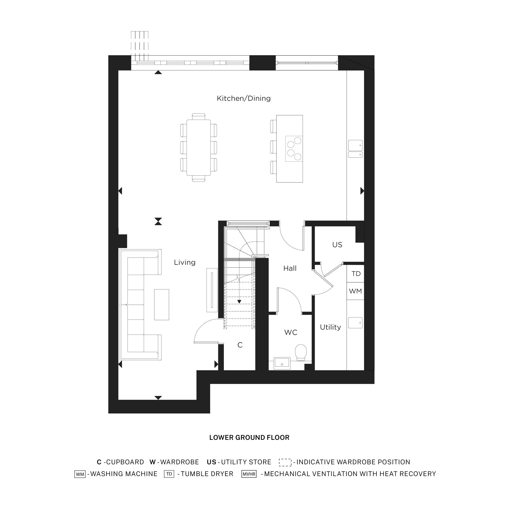 Plot 88 - Lower Ground Floor Floorplan
