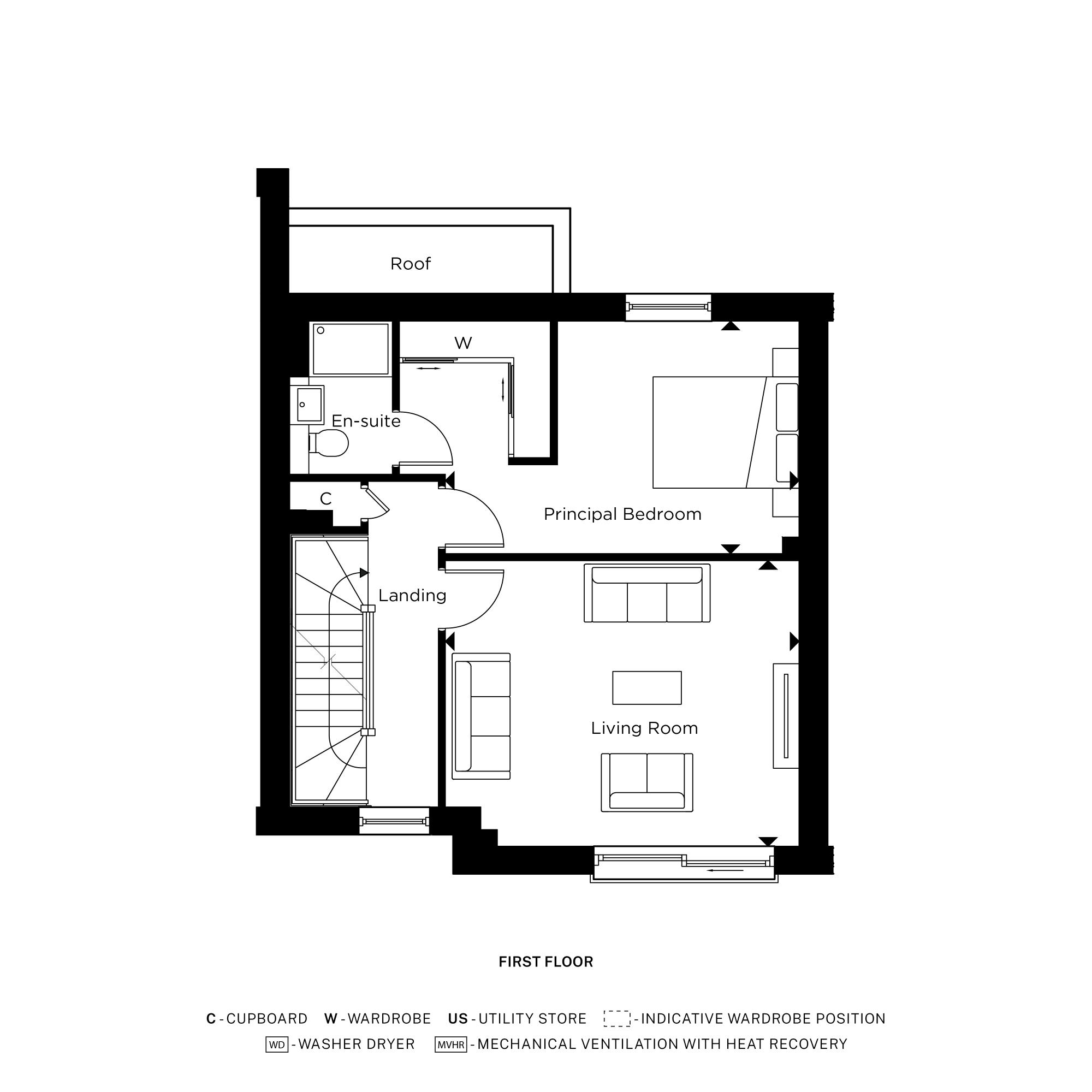 The Eliot A - First Floor Floorplan