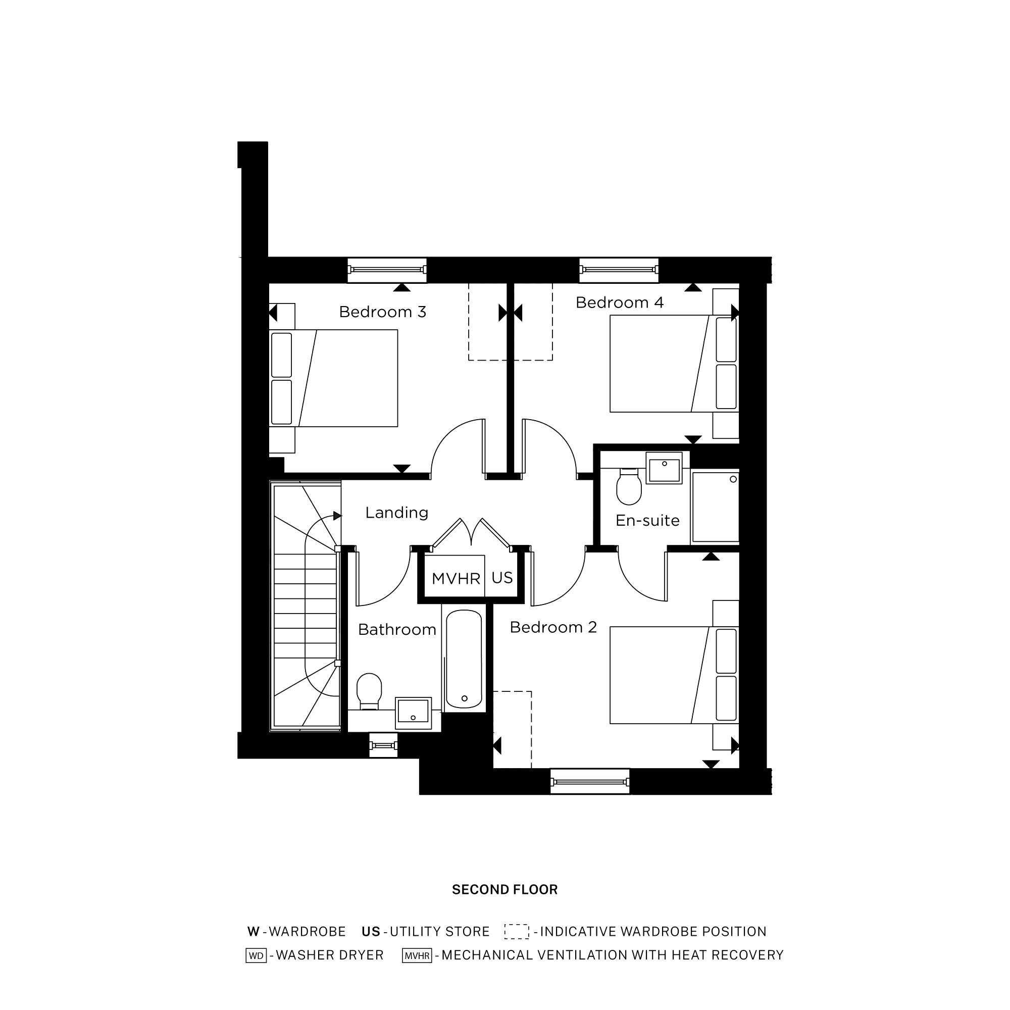 The Eliot A - Second Floor Floorplan