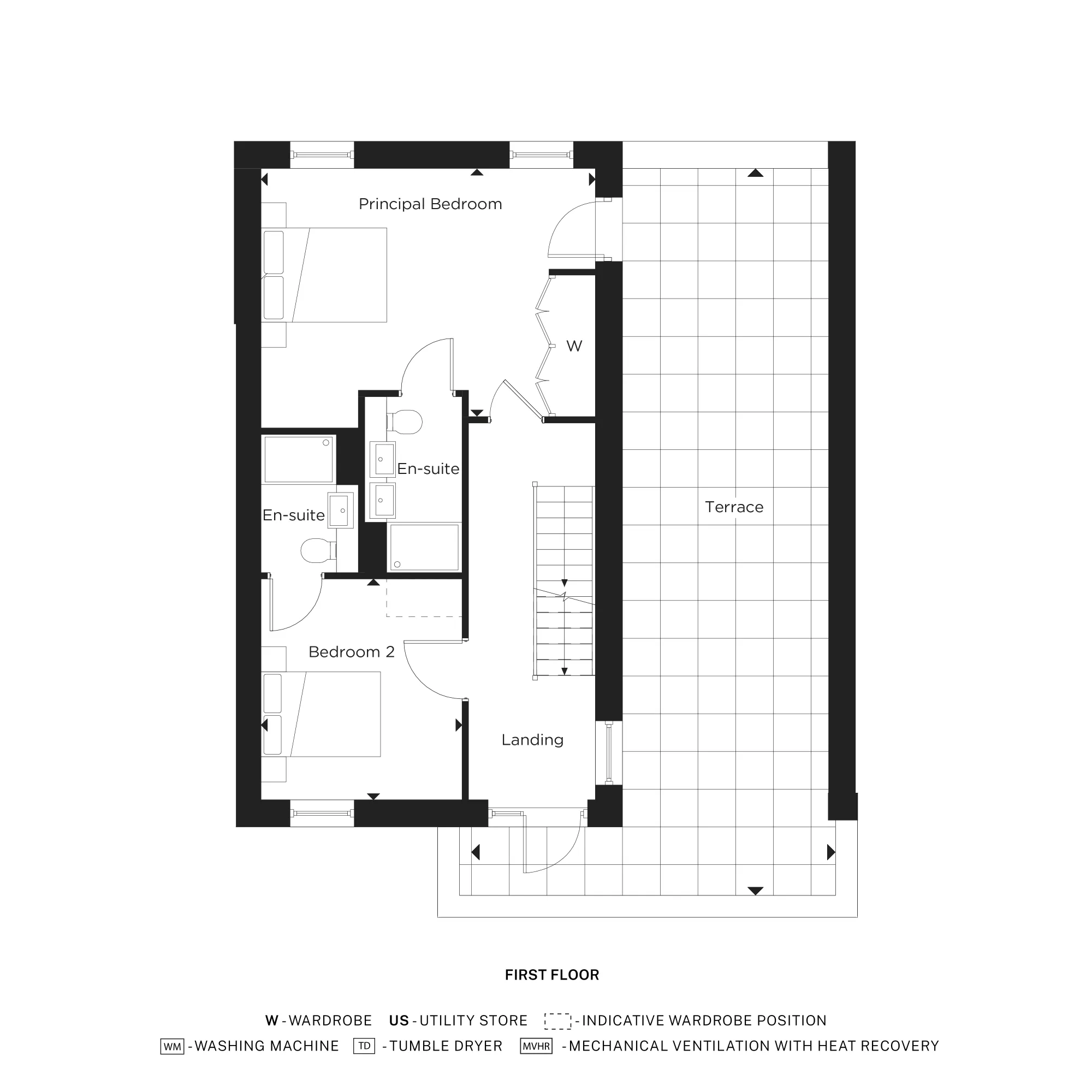 They Florey A - Plot 87 - First Floor Floorplan 