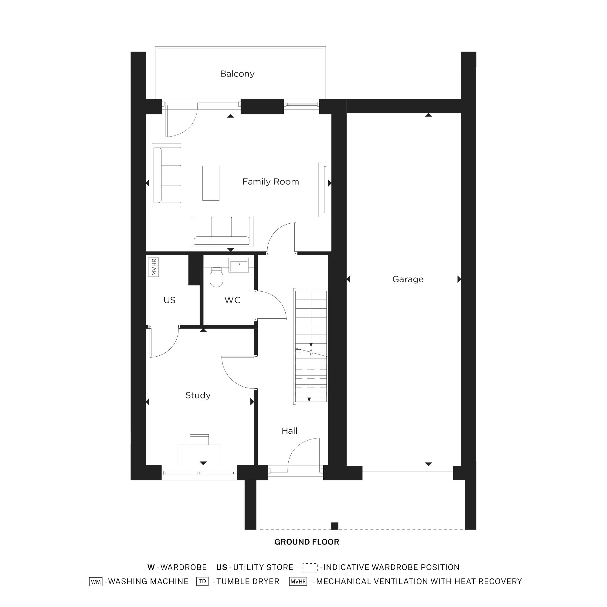 They Florey A - Plot 87 - Ground Floor Floorplan