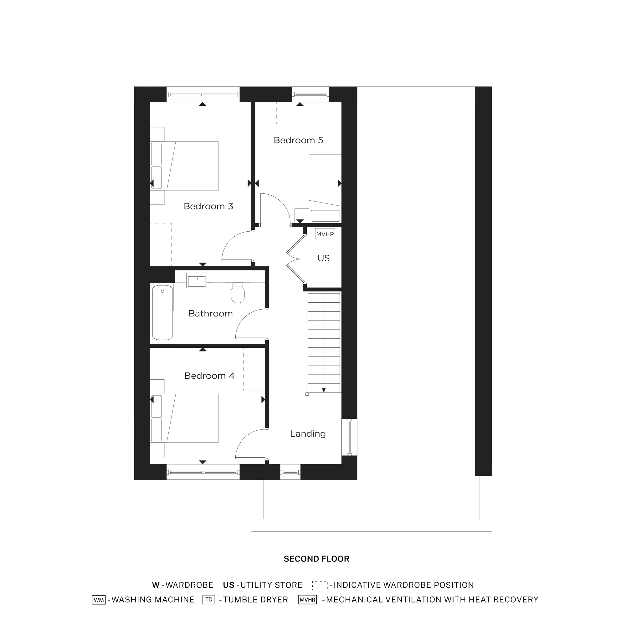 They Florey A - Plot 87 - Second Floor Floorplan 