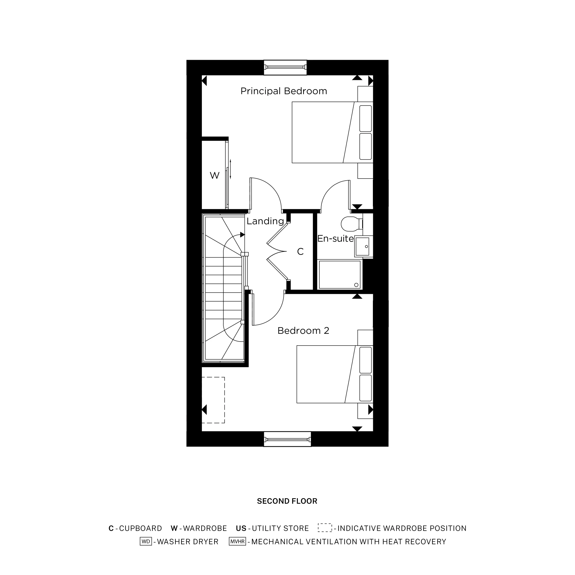 The Meade B Second Floor Floorplan