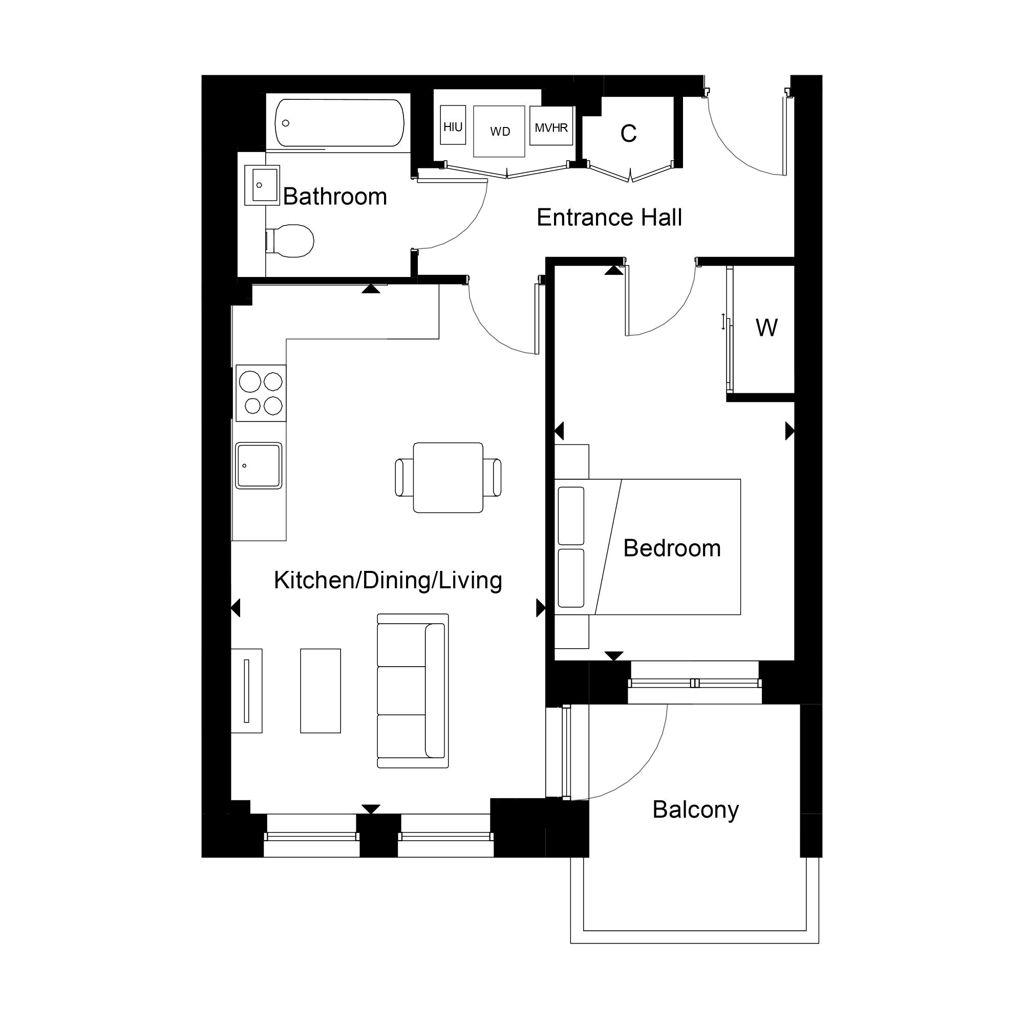 Apartment 52 Foxtail House Floorplan