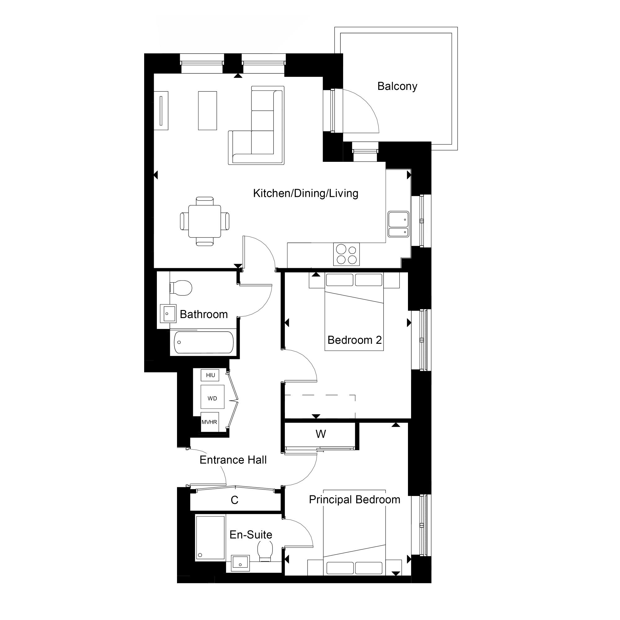 Apartment 50 - foxtail house floorplan