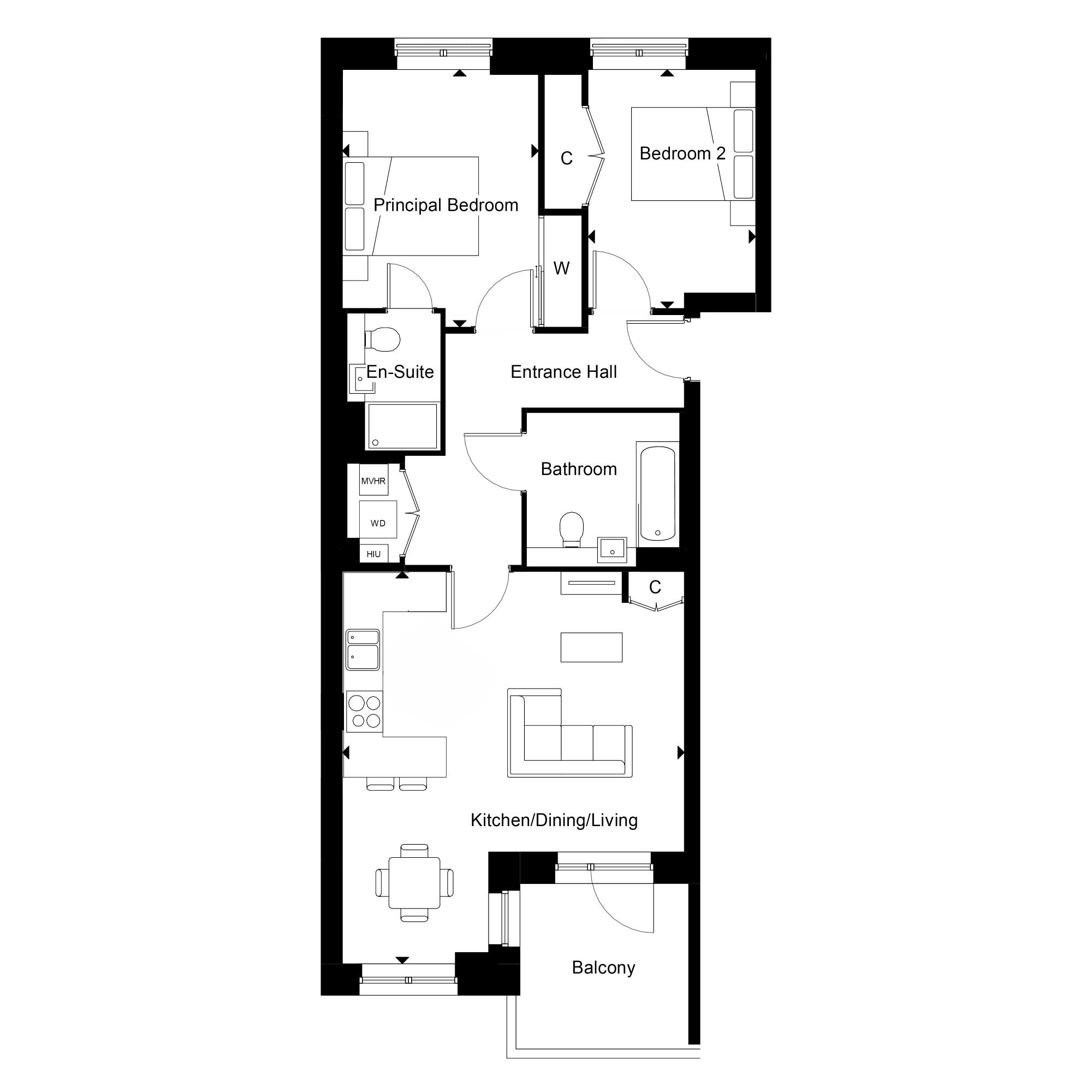 Apartment 66 foxtail house floorplan