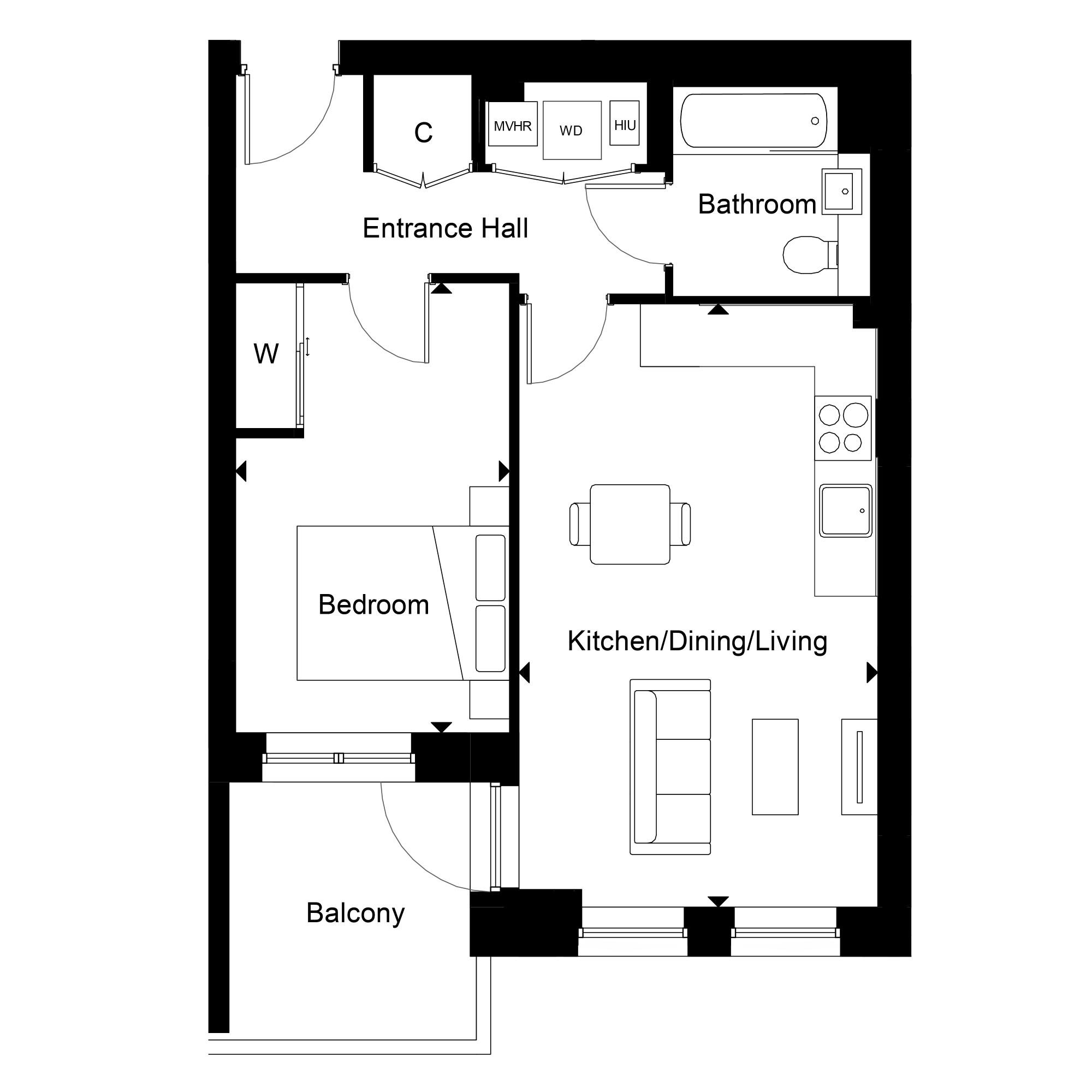 Apartment 71 Foxtail House Floorplan