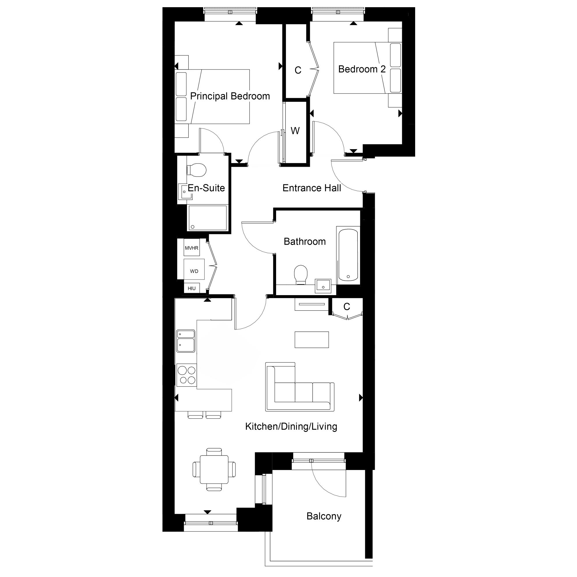 Apartment 72 foxtail house floorplan