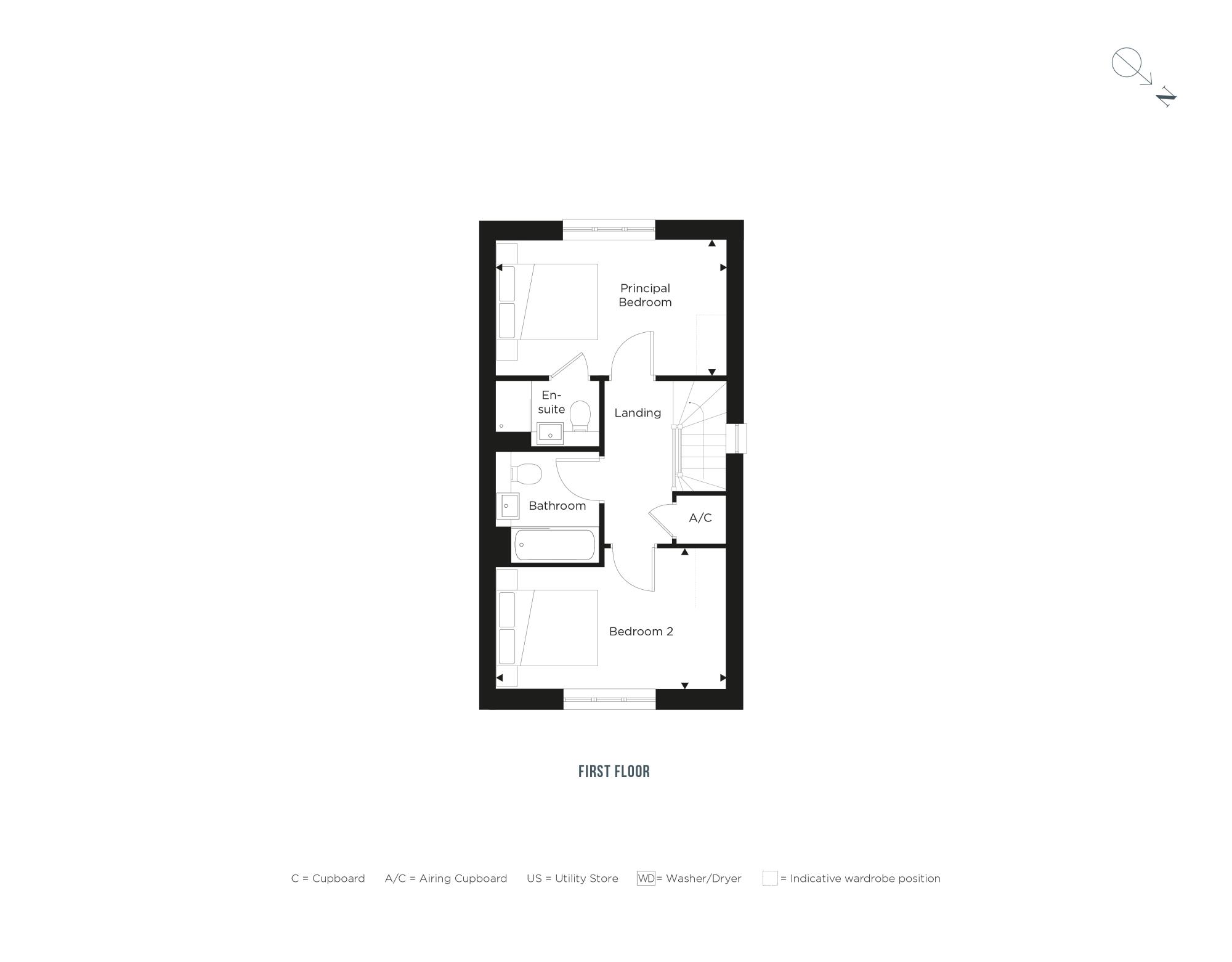 The Weybourne, Number 108 First Floor Floorplan - The Gables
