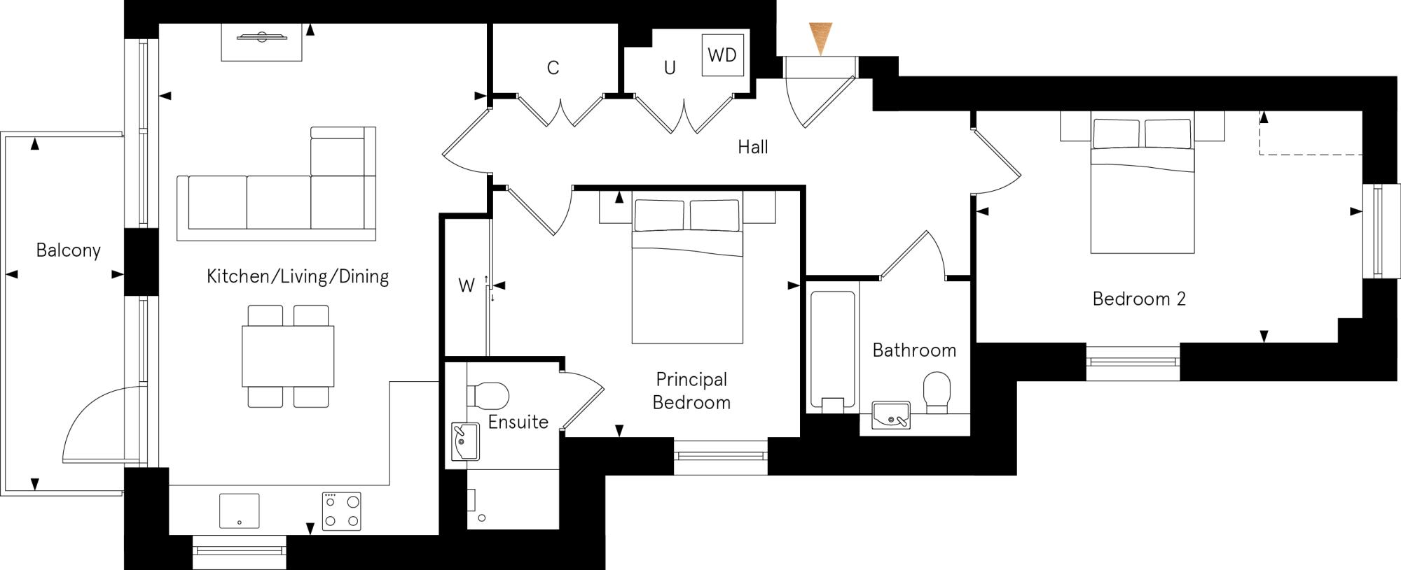 Apartment 395 Skylark House Floorplan