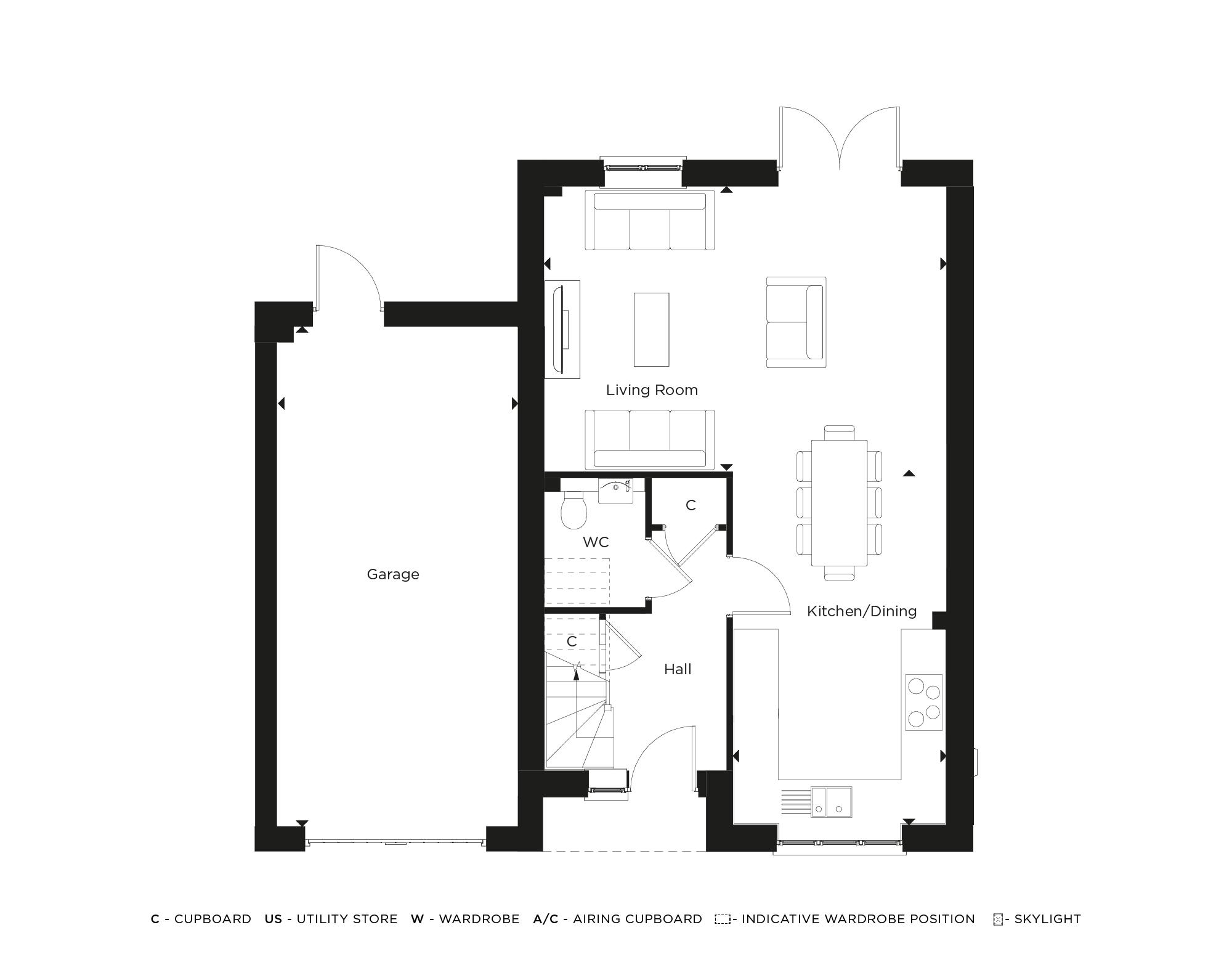 The Farmhouse, Number 12 Floorplan - Ground Floor