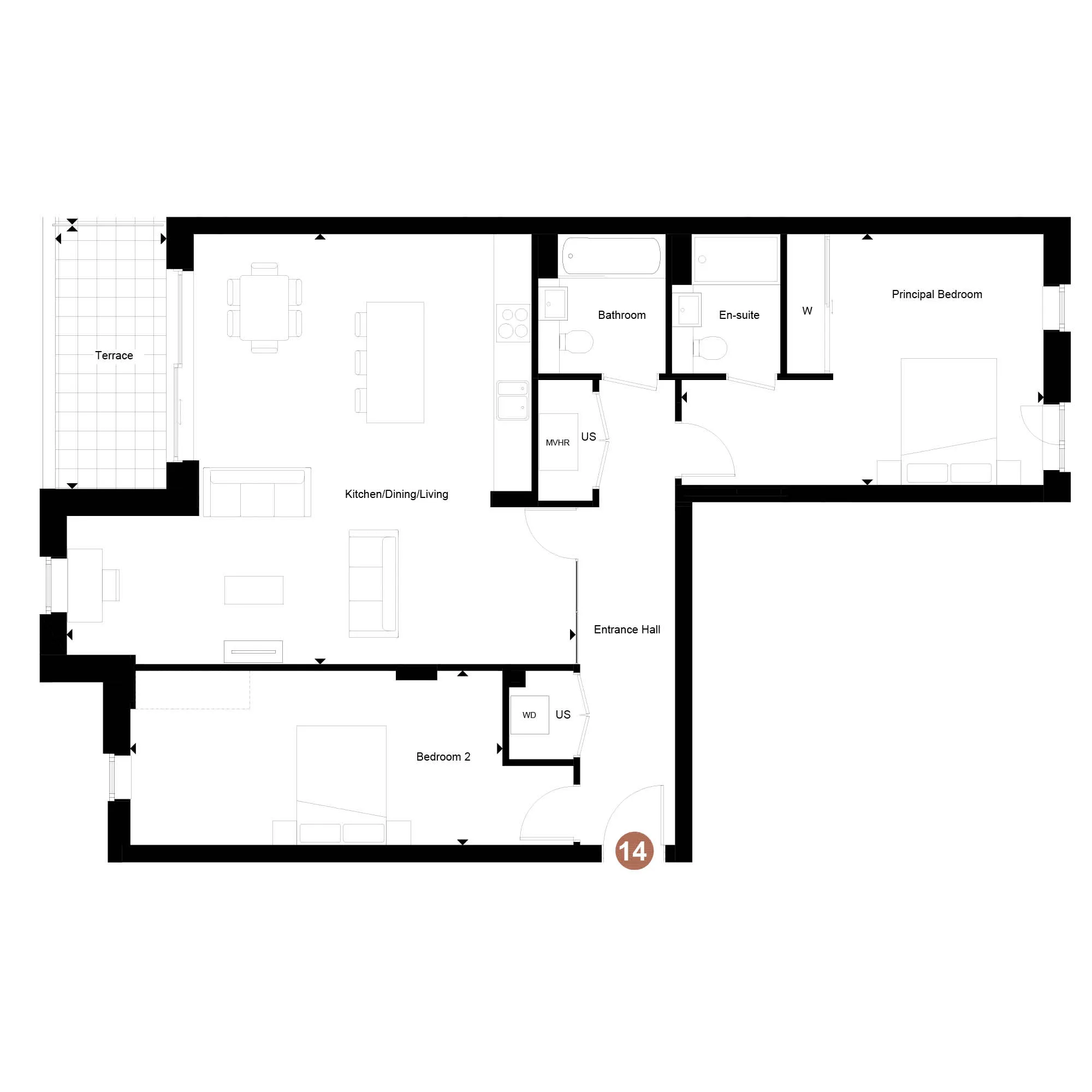 The Legacy Apartments, Number 14 Floorplan