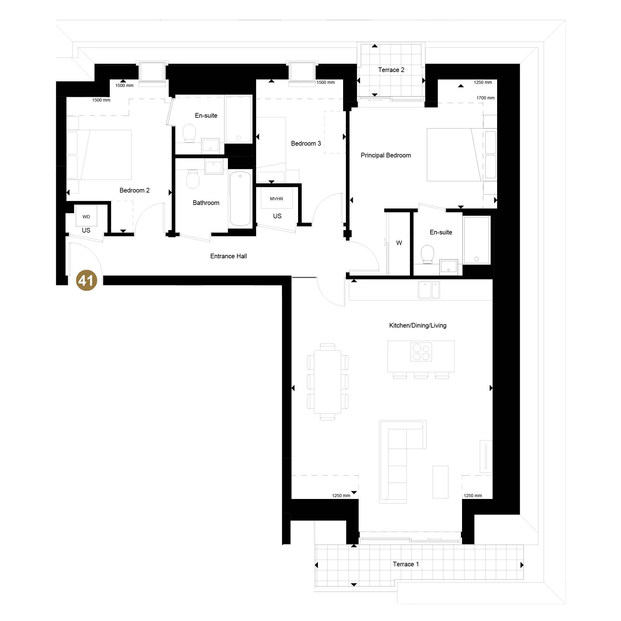 The Legacy Apartments, Number 41  Floorplan
