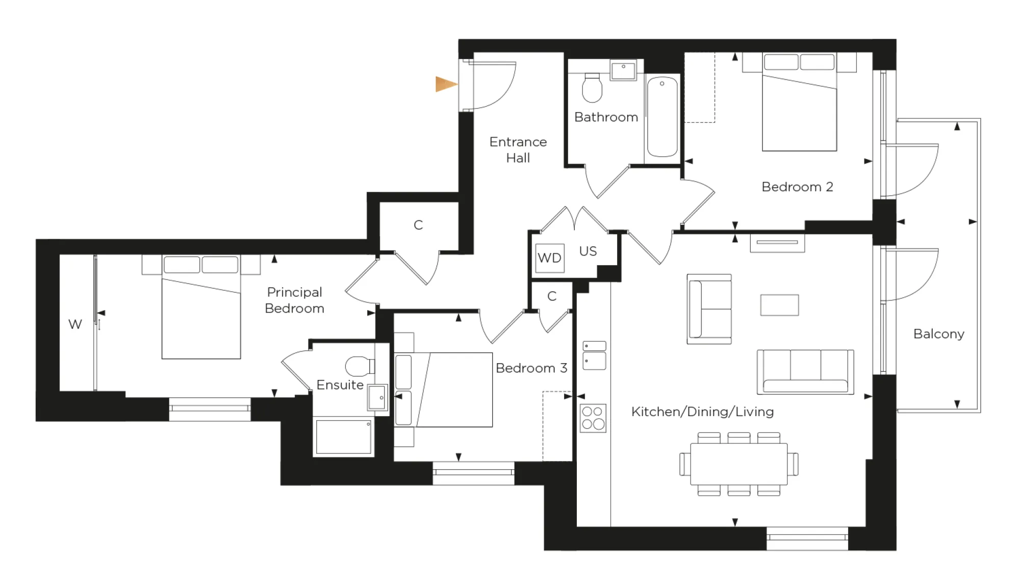 Kew Bridge Rise - Apartment 80 Starling House floorplan