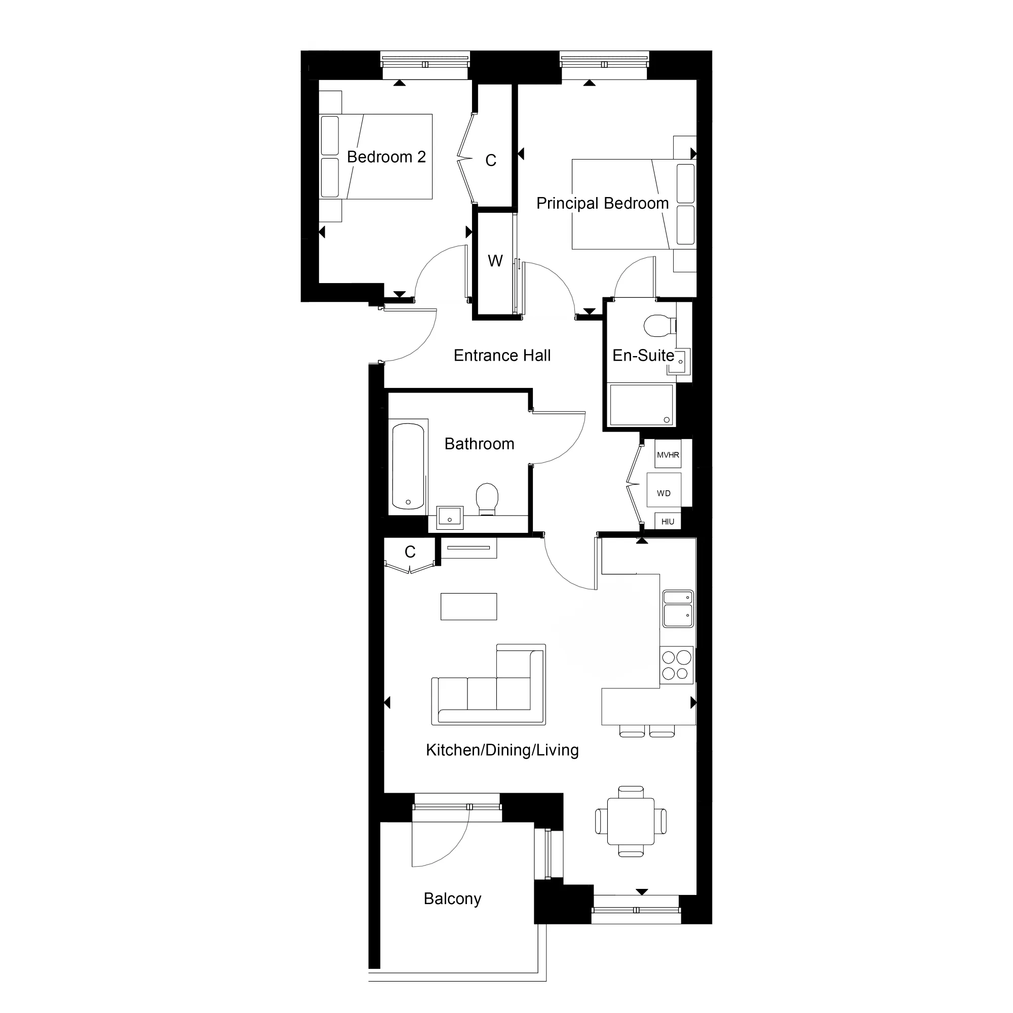Marram House, Apartment 93 Floorplans 