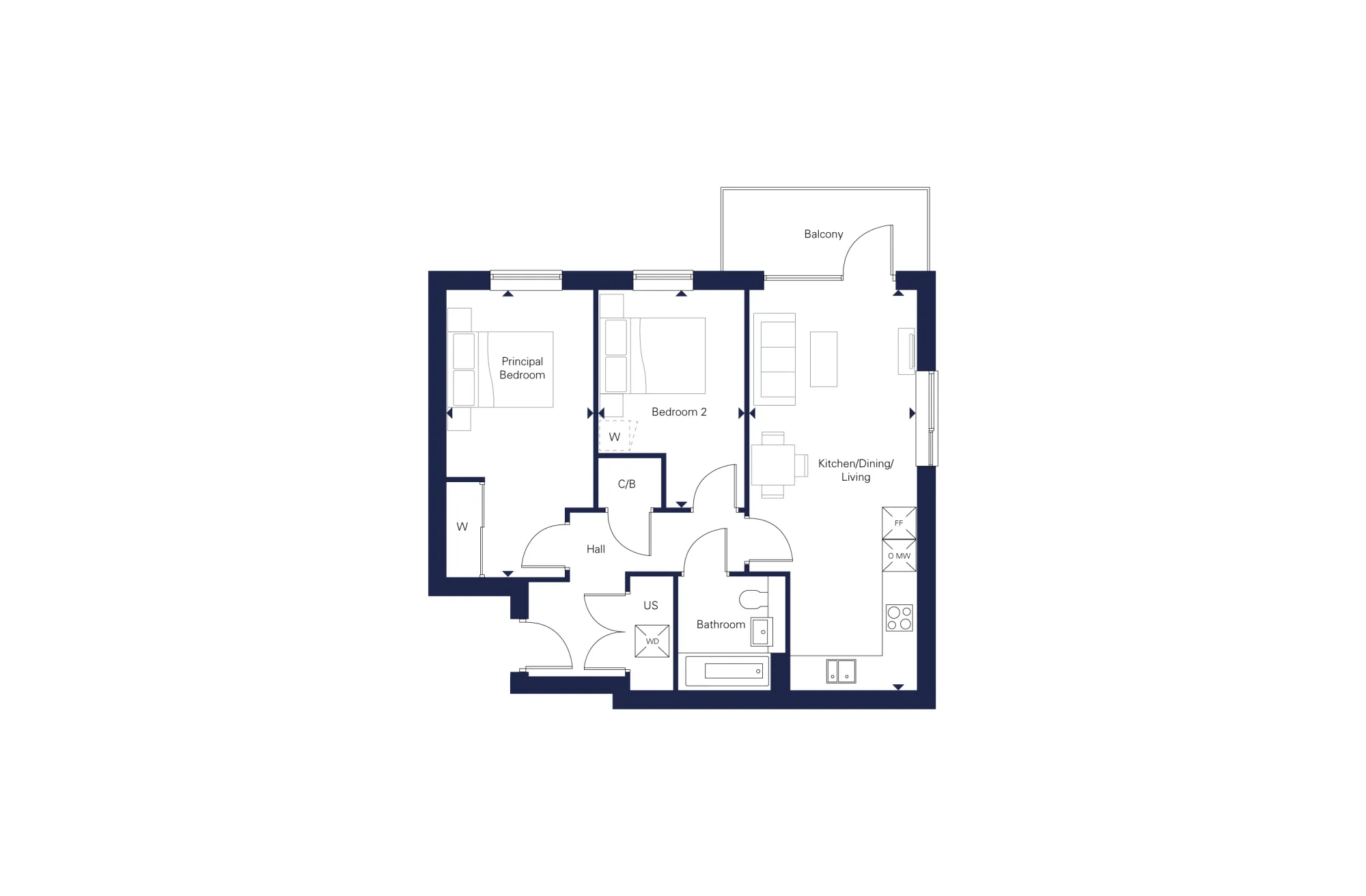 The Franklin Building, Apartment B13 Floorplan