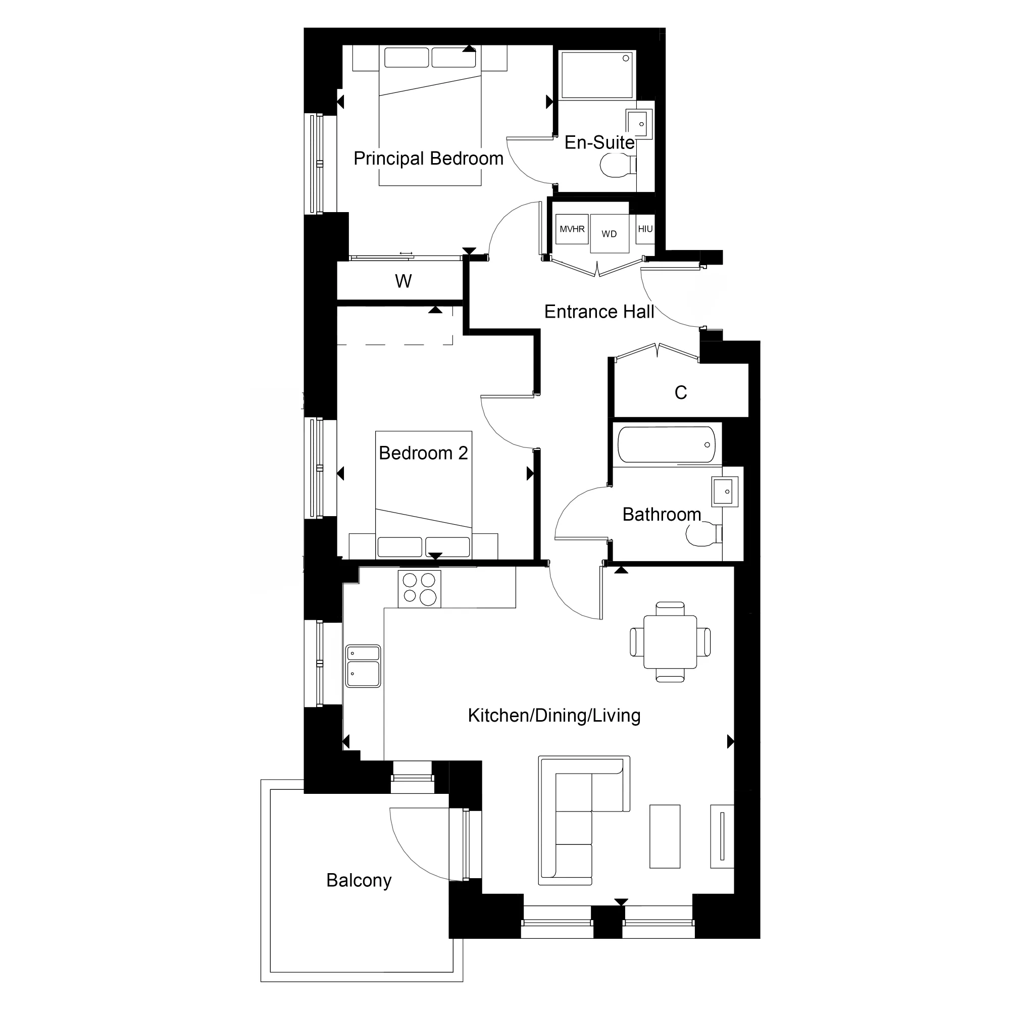 Marram House, Apartment 78 Floorplan
