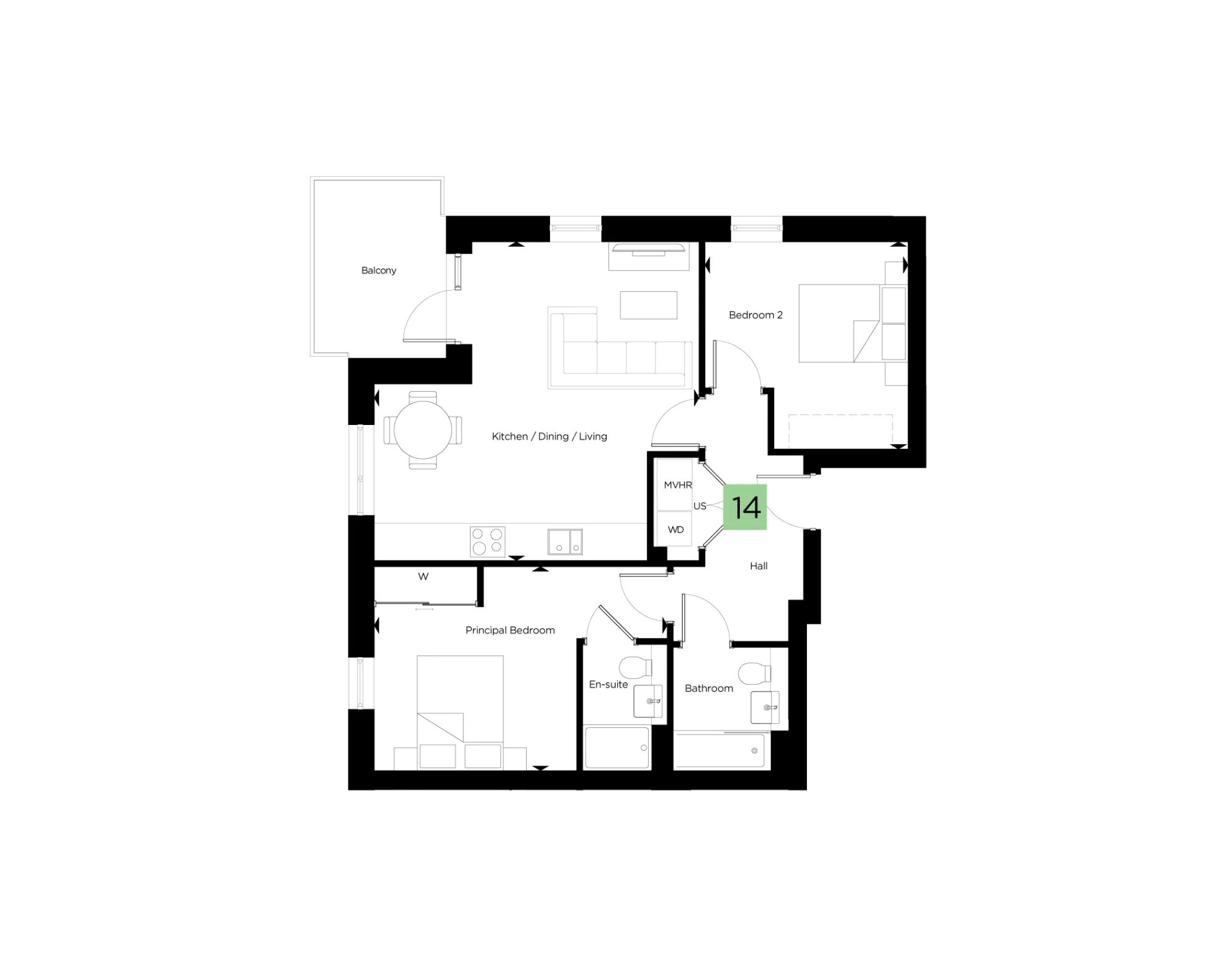 Florence Court, Number 14 Floorplan