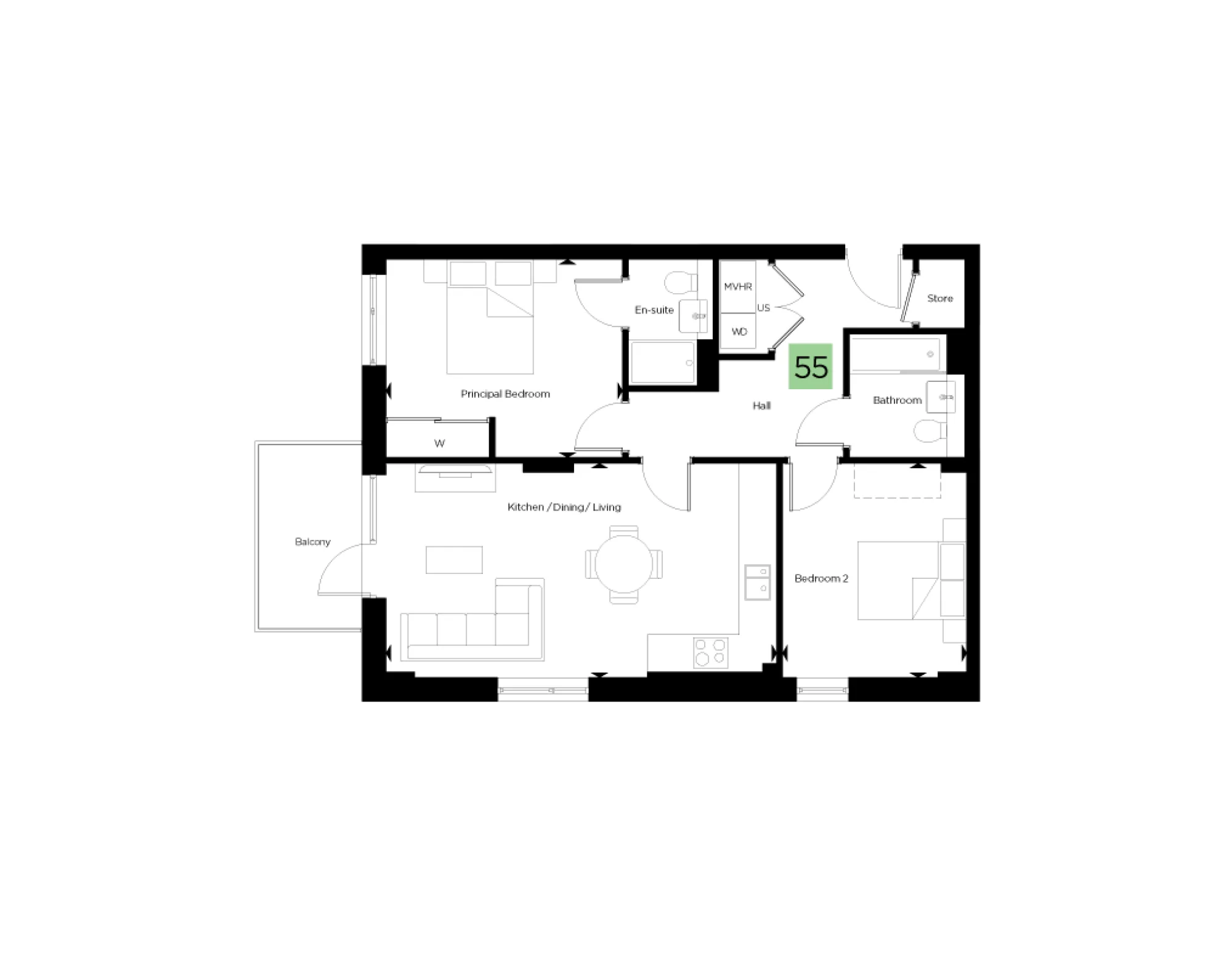 City Reach - Block E1, Ida Court - Second Floor - Plot 55