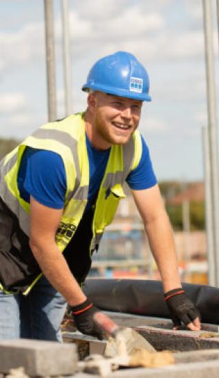 individual working on a building site