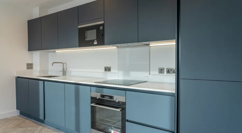 Modern kitchen with integrated appliances 