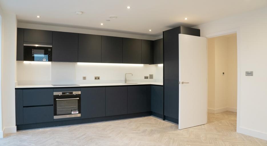 Modern kitchen with integrated appliances 