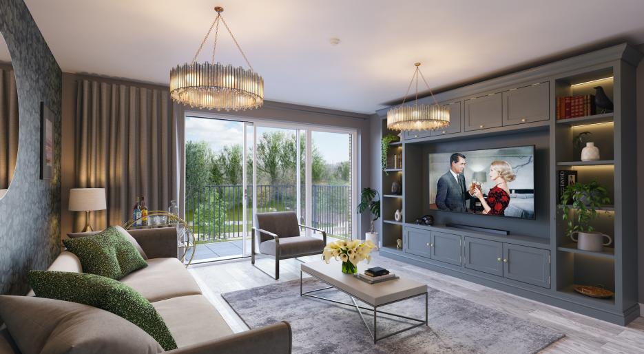 The Cornforth Plot 94 Living Room at Canalside Quarter