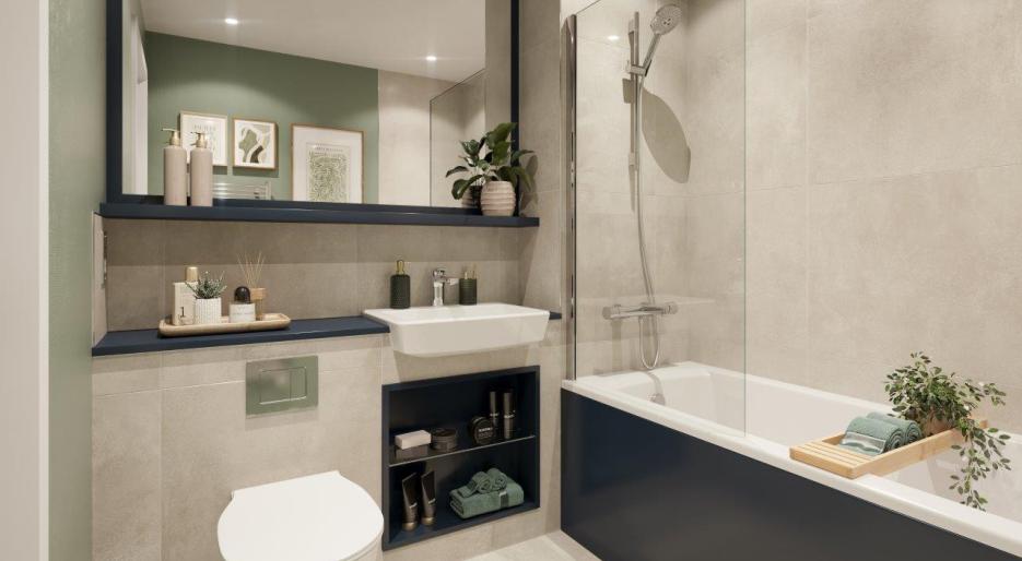 Canalside Quarter Apartment Bathroom CGI