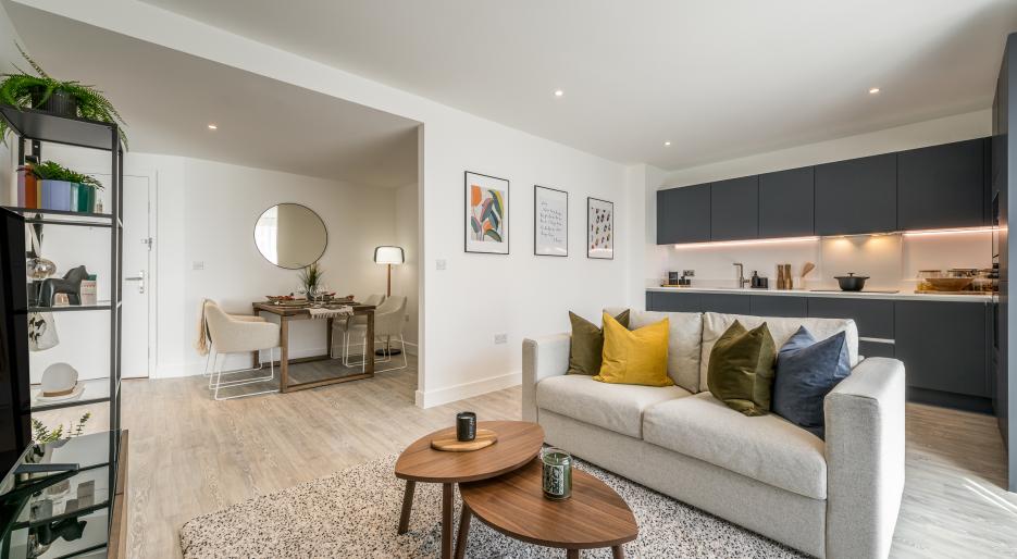 Block E 1 Bed Lampton Parkside Living/Kitchen/Dining 
