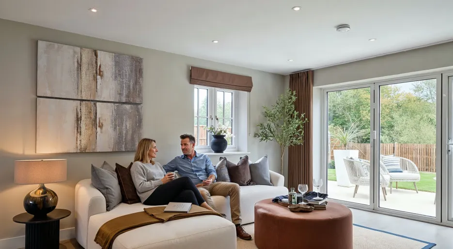 Hartley Acres couple in the living room